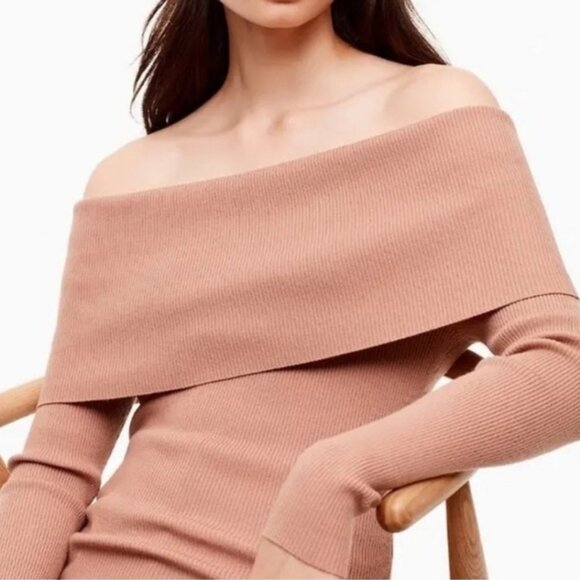 Aritzia Sweaters - Aritzia Wilfred Croquid Off The Shoulder Merino Wool Blend Sweater Sz XS-M